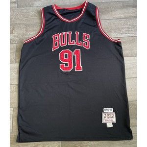 Mitchell and Ness 1995-96 Chicago Bulls Rodman Black Stitched Throwback Jersey